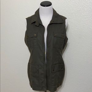Liz Claiborne sleeveless military style jacket